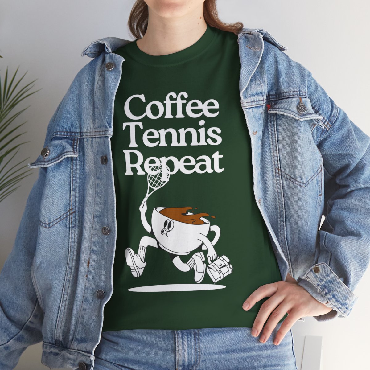 COFFEE TENNIS REPEAT - Tennis Basic Tee