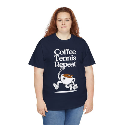 COFFEE TENNIS REPEAT - Tennis Basic Tee