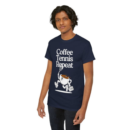 COFFEE TENNIS REPEAT - Tennis Basic Tee