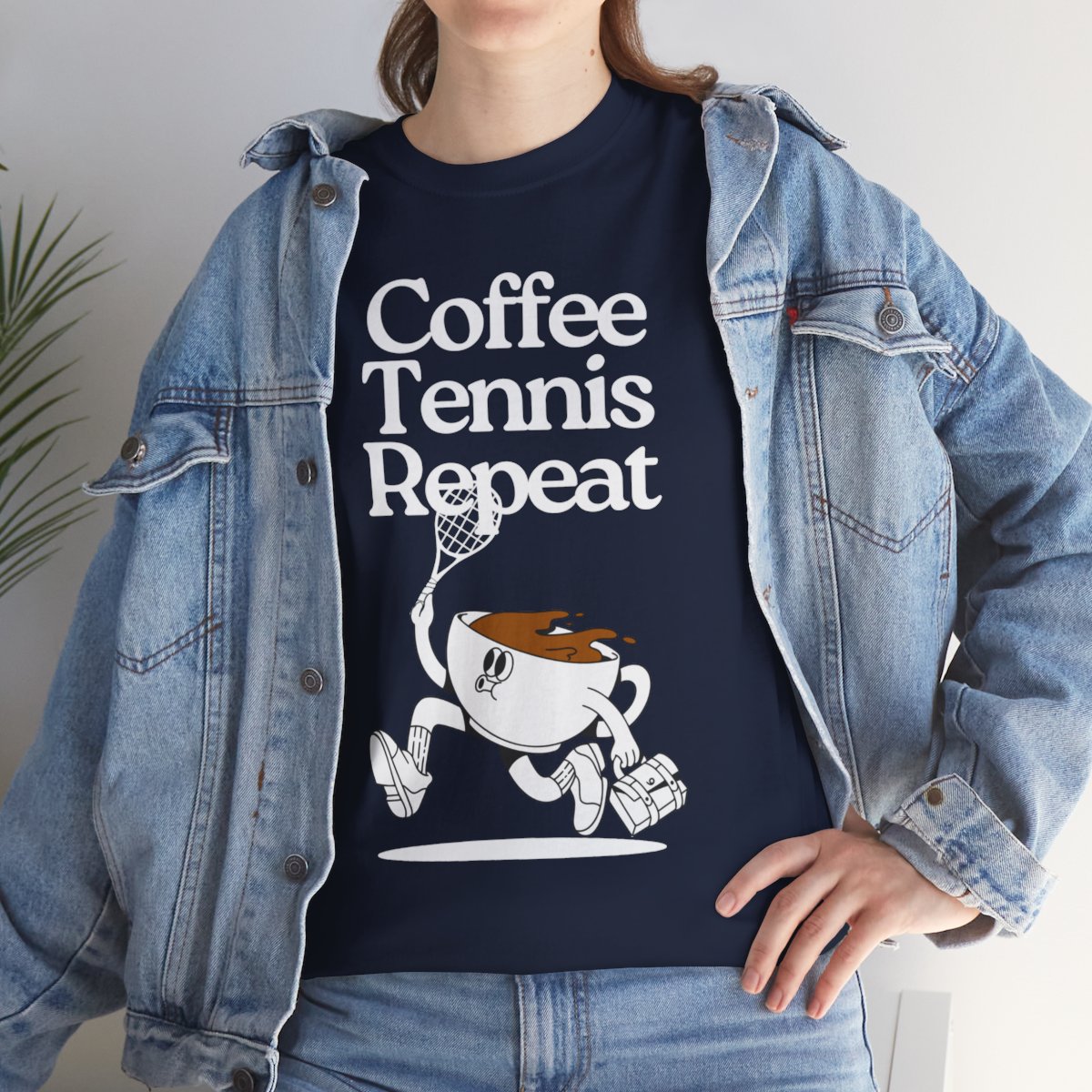 COFFEE TENNIS REPEAT - Tennis Basic Tee