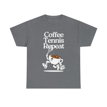 COFFEE TENNIS REPEAT - Tennis Basic Tee