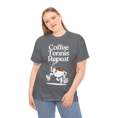 COFFEE TENNIS REPEAT - Tennis Basic Tee