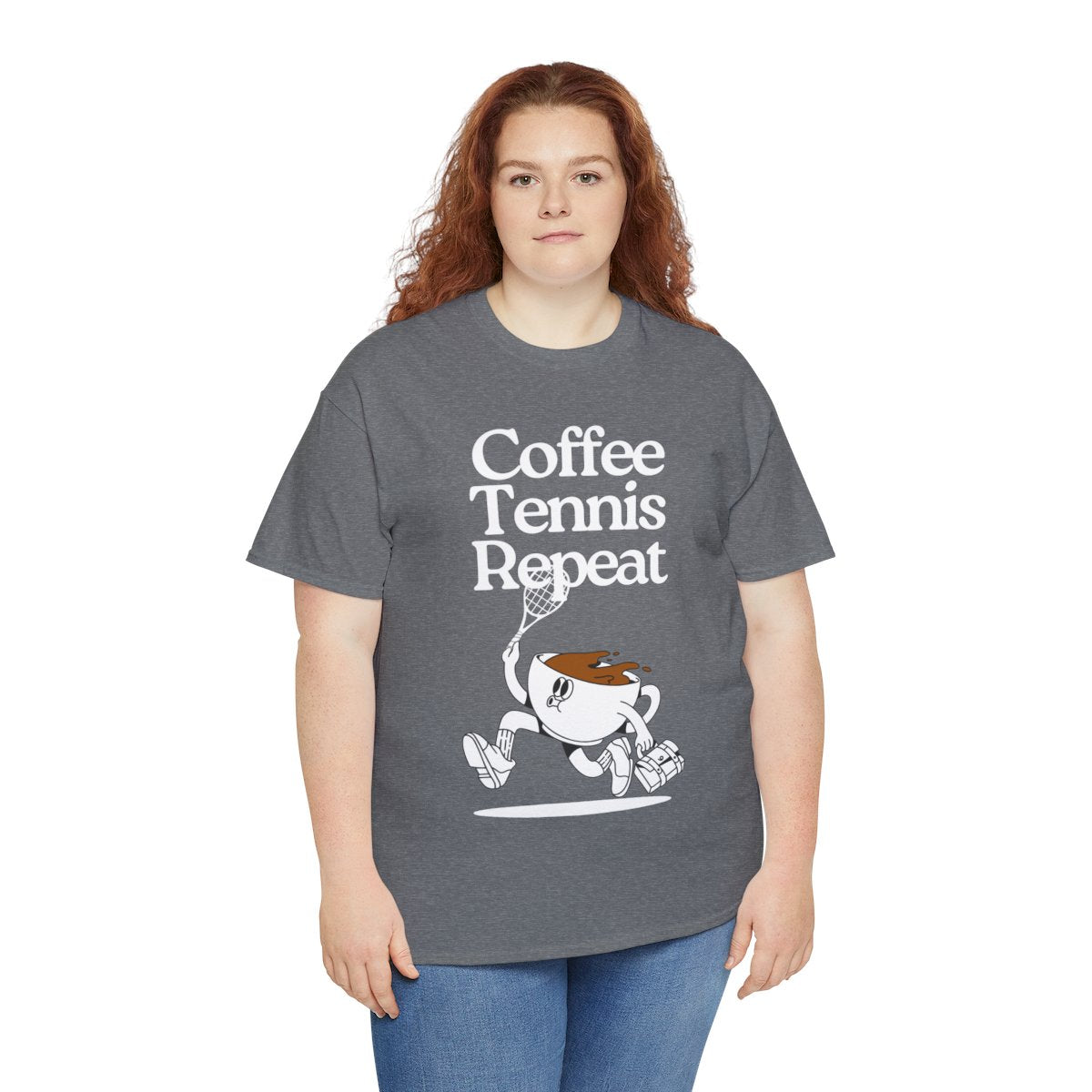 COFFEE TENNIS REPEAT - Tennis Basic Tee