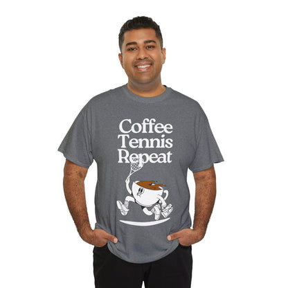 COFFEE TENNIS REPEAT - Tennis Basic Tee