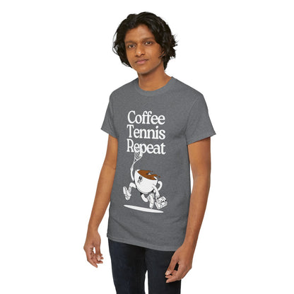 COFFEE TENNIS REPEAT - Tennis Basic Tee