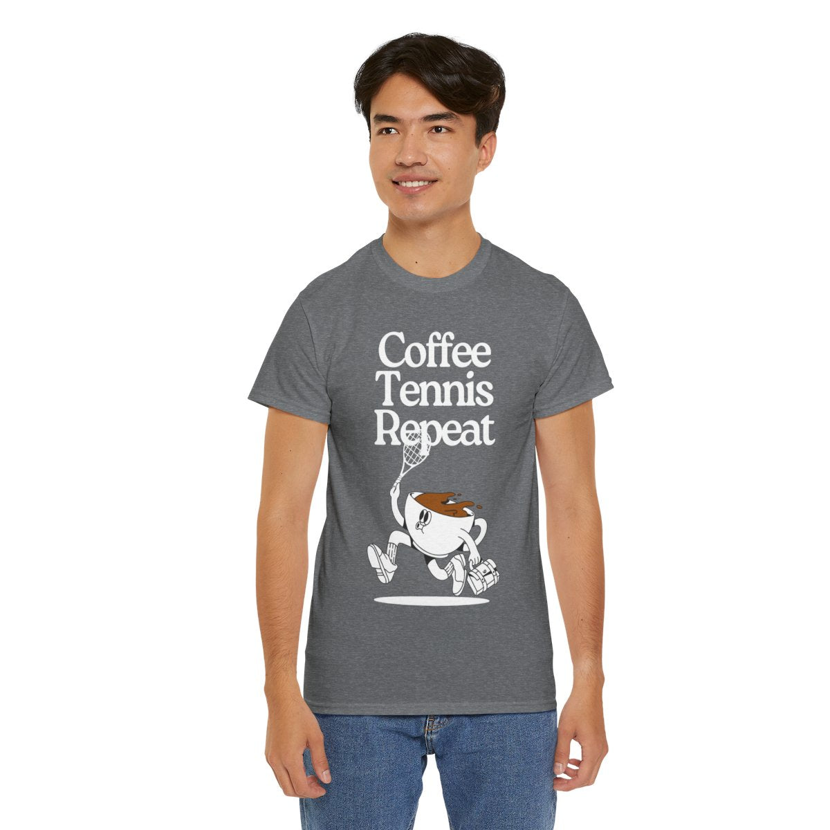 COFFEE TENNIS REPEAT - Tennis Basic Tee