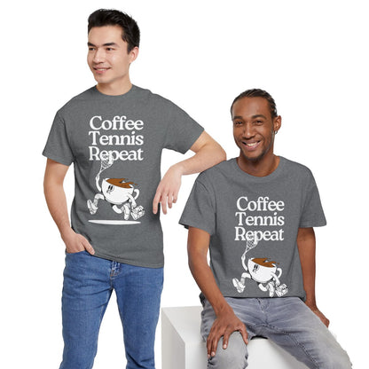 COFFEE TENNIS REPEAT - Tennis Basic Tee