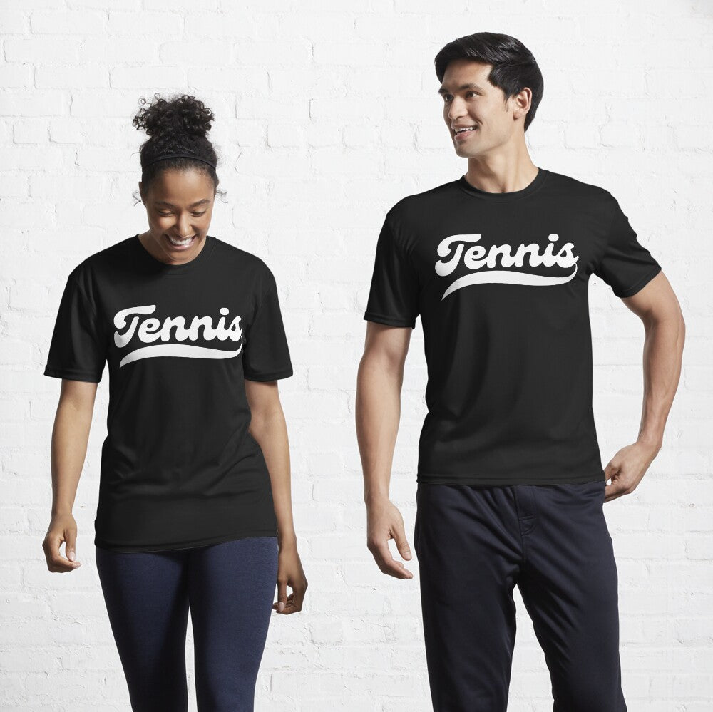 TENNIS 1 (Black & White) - Tennis Basic Tee