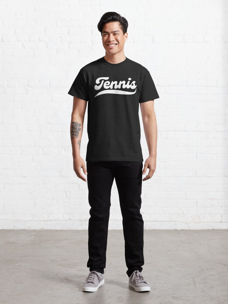 TENNIS 1 (Black & White) - Tennis Basic Tee