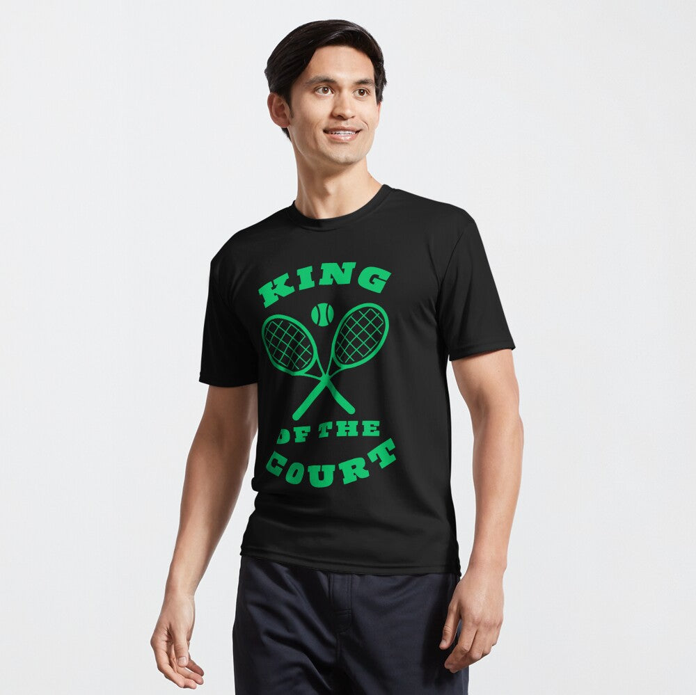 KING OF THE COURT (Black-Green) - Tennis Basic Tee